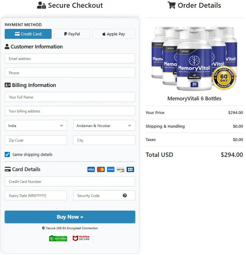 MemoryVitali- Secure Page